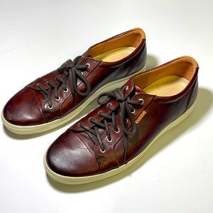 Ecco mens 12 dark brown danish light weight casual sneaker shoes EUC